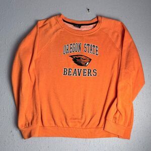 Oregon State Beavers Colosseum Women's Large Orange Black Crew Sweatshirt